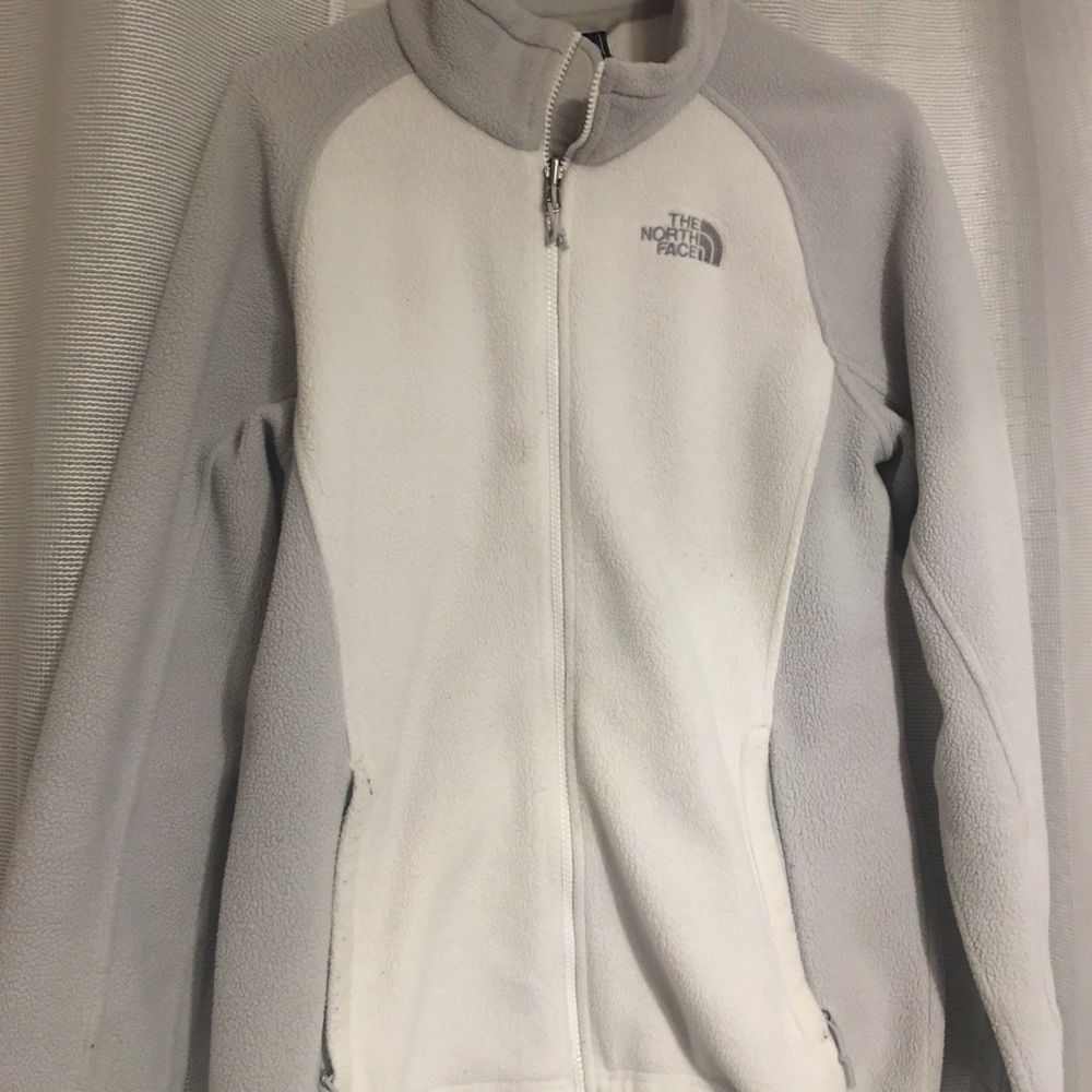 L White and Gray North Face